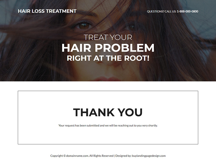 hair loss treatment lead capture responsive landing page