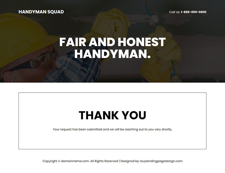 expert handyman responsive lead capture landing page design