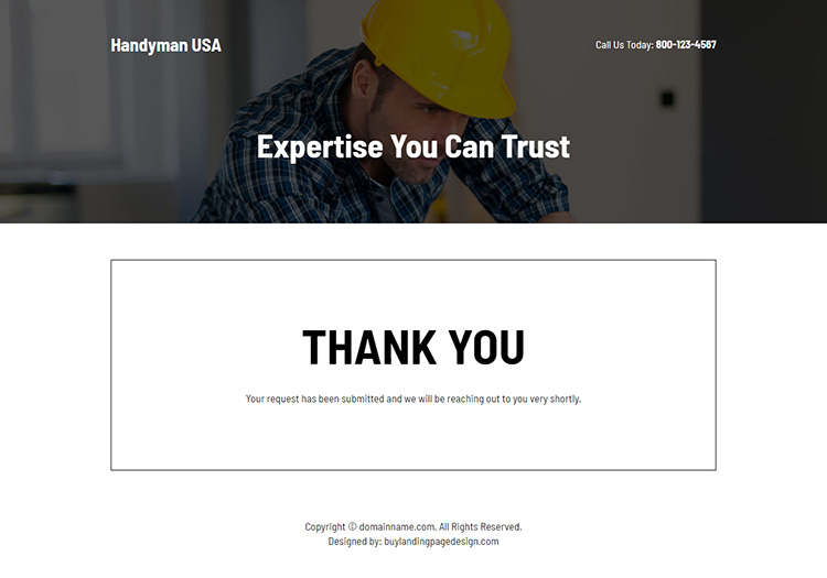 Affordable handyman service USA responsive landing page