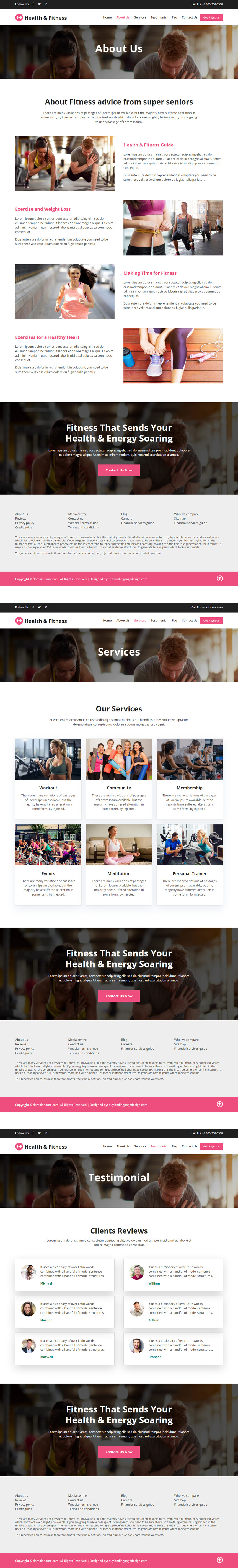 health and fitness training program responsive website design