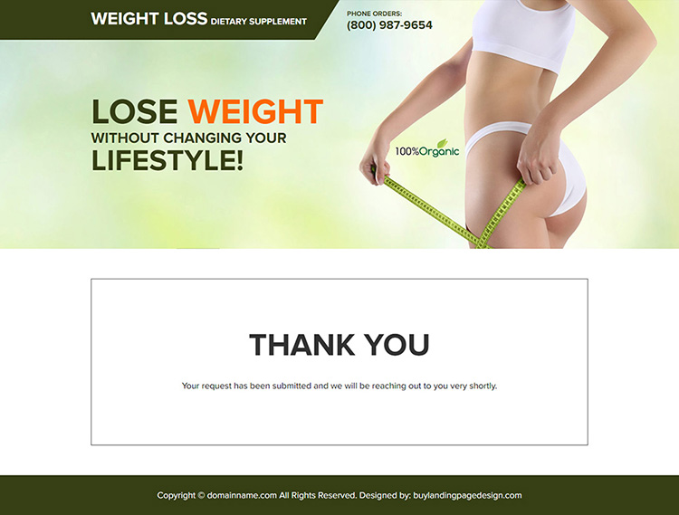 weight loss dietary supplement landing page