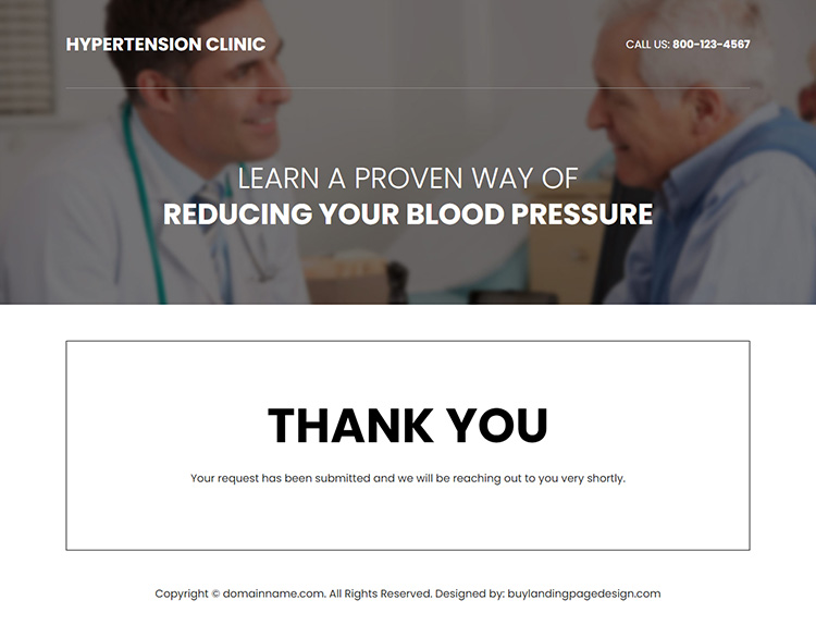 high blood pressure treatment responsive landing page design