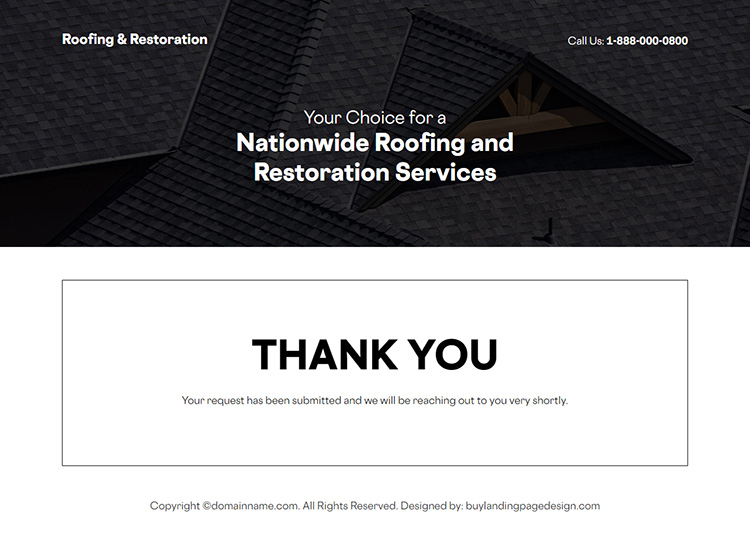 roofing and restoration experts responsive landing page design