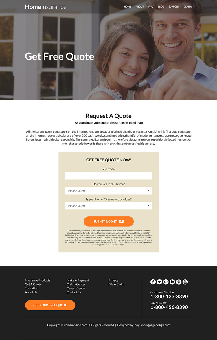 responsive homeowners insurance website design
