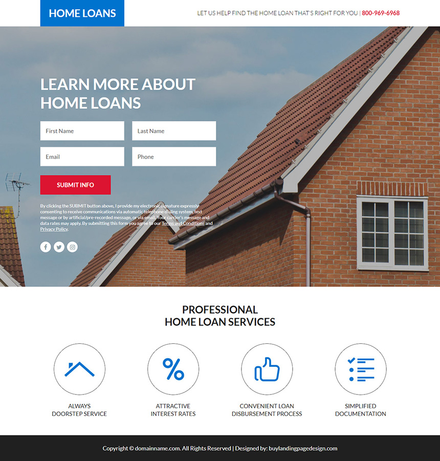 home loan service lead funnel design