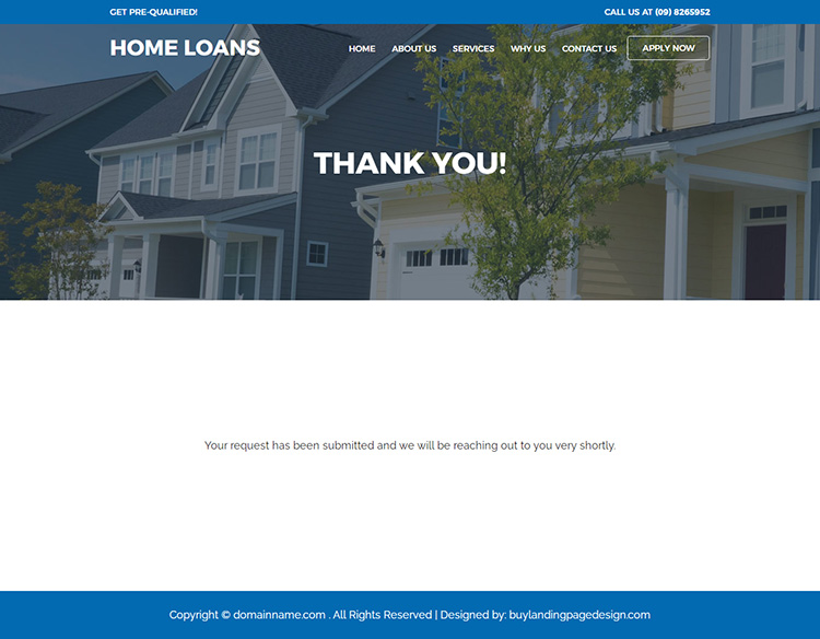 responsive home loan service online application lead capturing website design