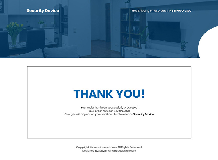 home security and automation device selling responsive landing page