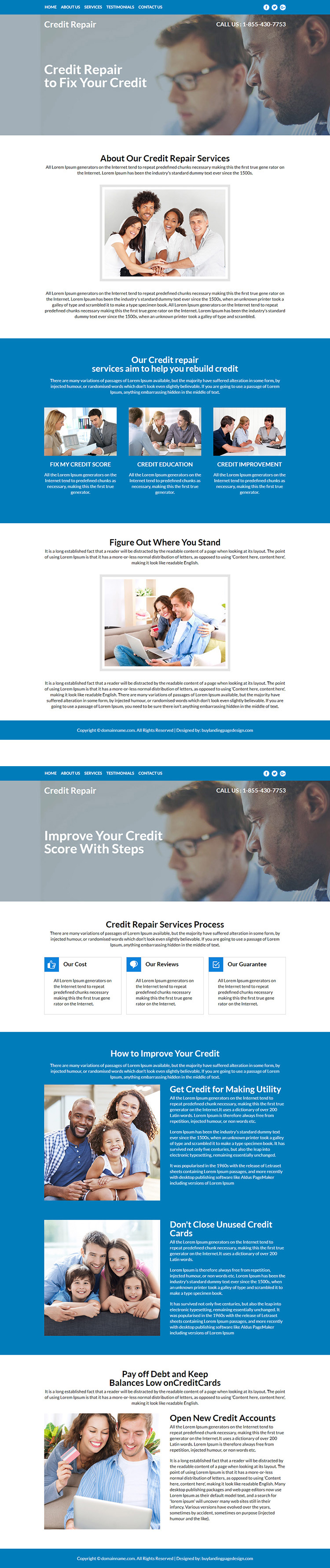 credit repair service responsive website design