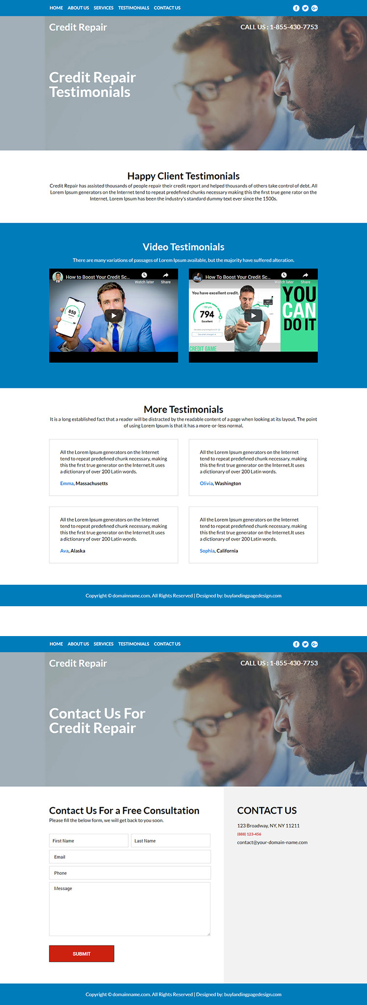 credit repair service responsive website design