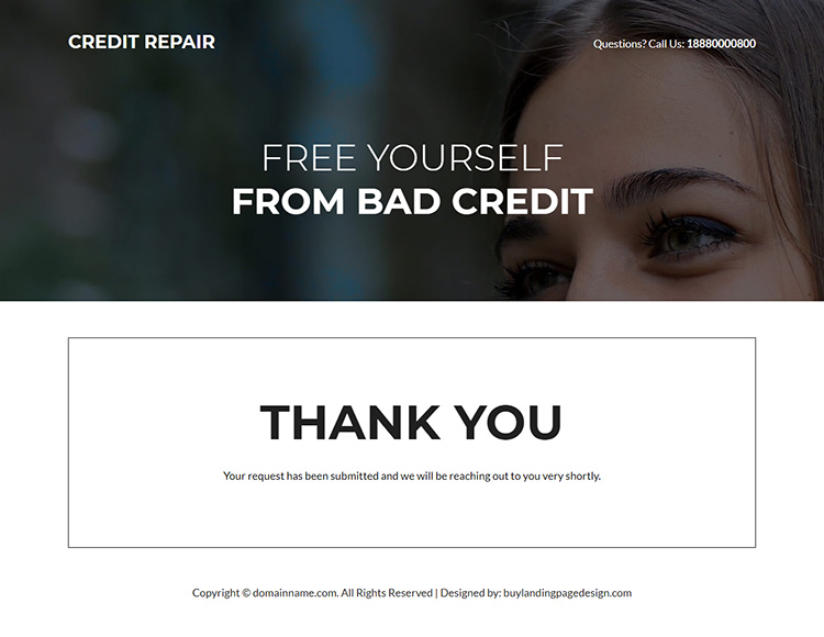 bad credit repair lead capture responsive landing page design