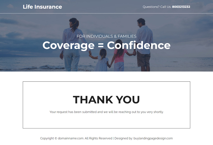 affordable life insurance plan responsive landing page