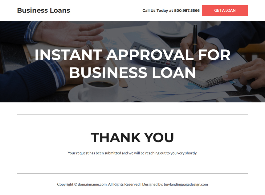 instant approval business loan responsive landing page