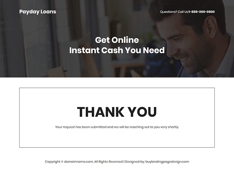 instant payday cash loan online responsive landing page