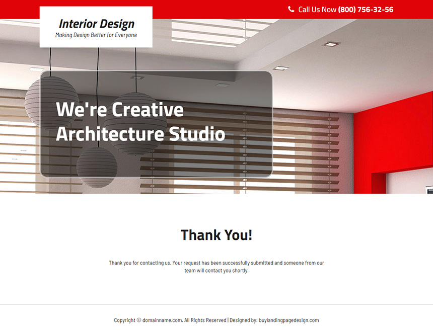 interior design solutions free online consultation landing page