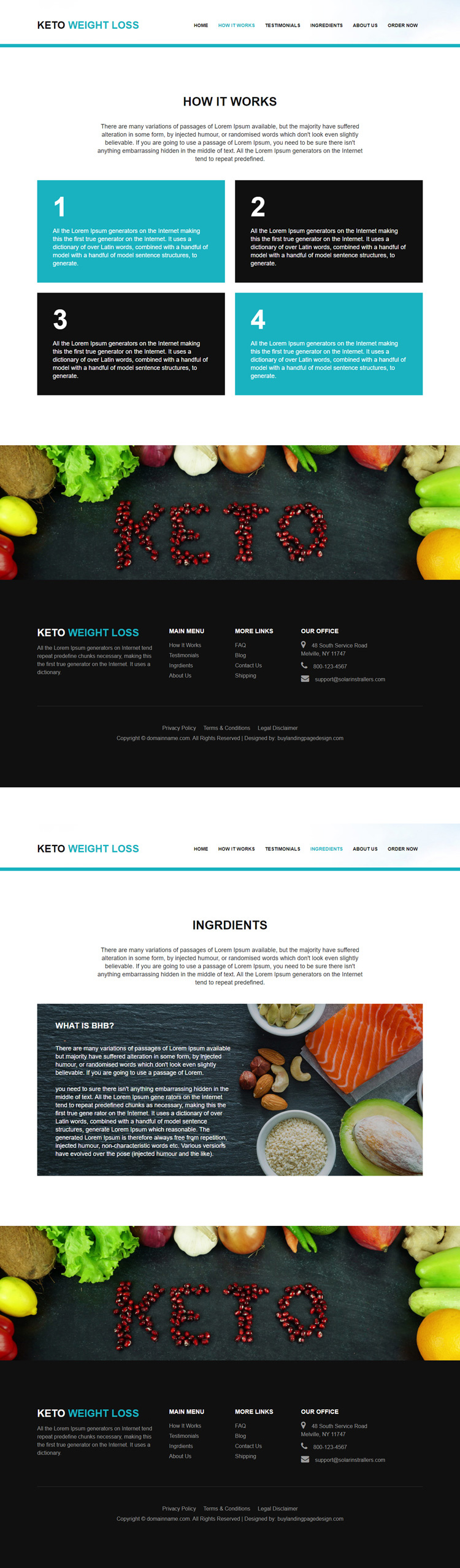 keto weight loss supplement responsive website design