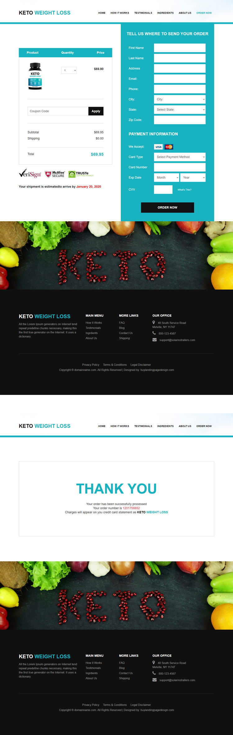 keto weight loss supplement responsive website design