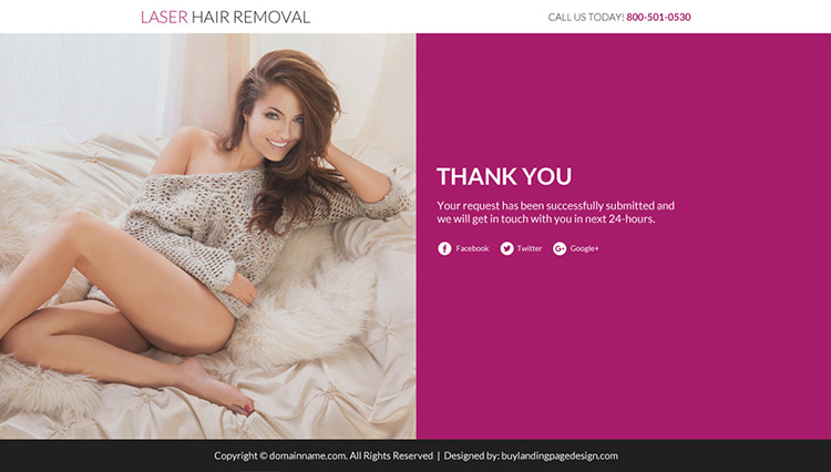 laser hair removal lead funnel responsive landing page