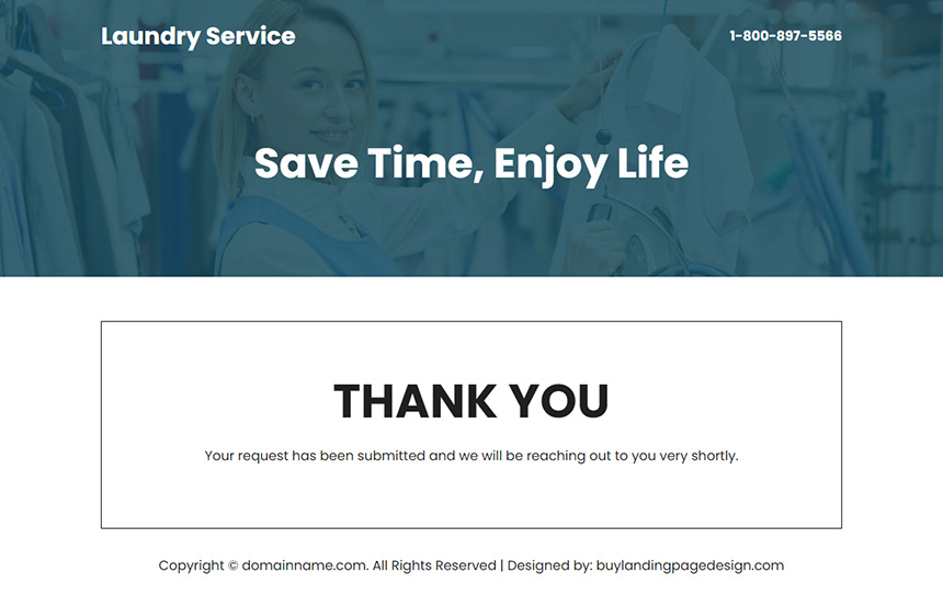 laundry service lead capture landing page design