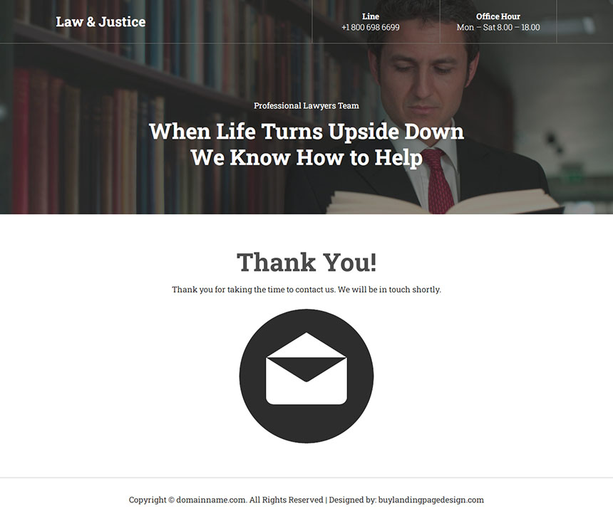 law firm free case evaluation responsive landing page