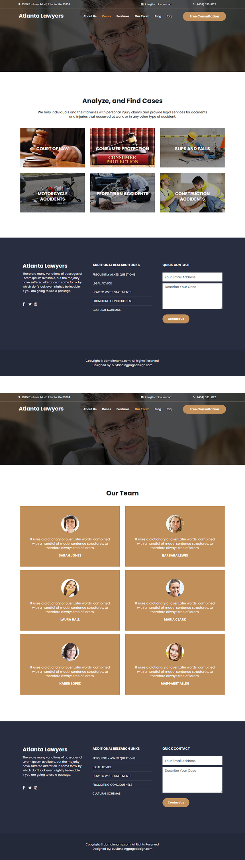 professional law firm free consultation responsive website design