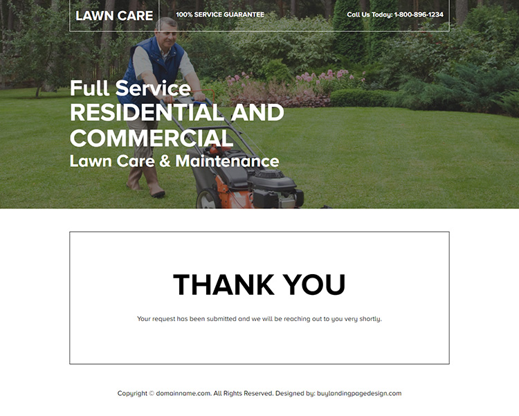 lawn care and maintenance lead capture landing page