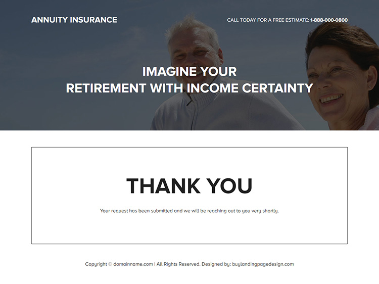 annuity insurance lead capture responsive landing page