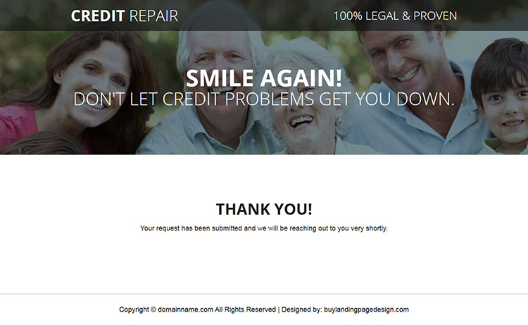 legal and proven credit repair responsive landing page design