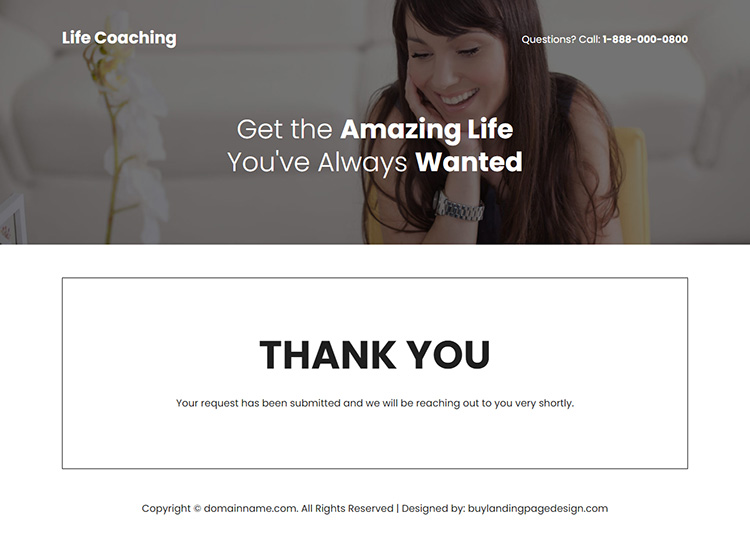 life coaching service lead capture landing page