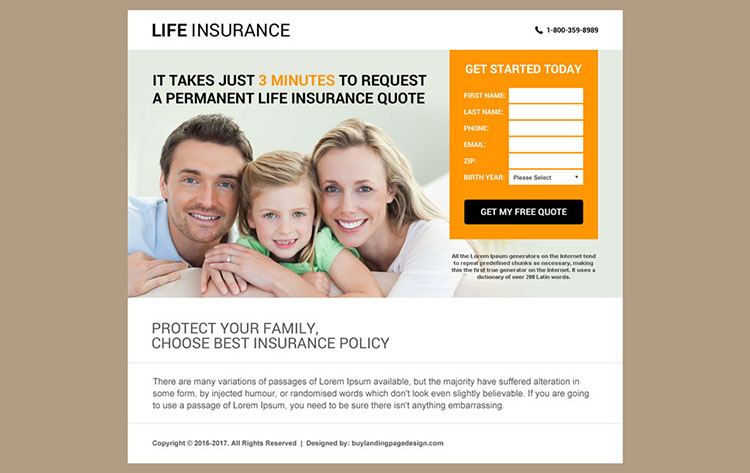 life insurance agency html website template design