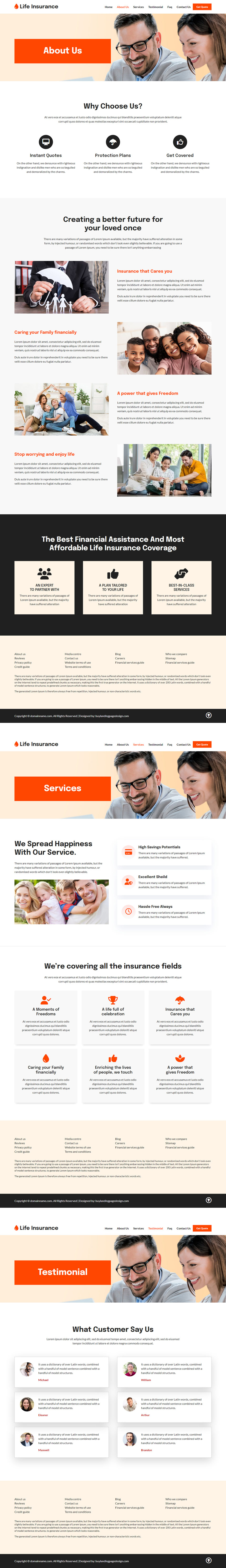 professional life insurance responsive website template