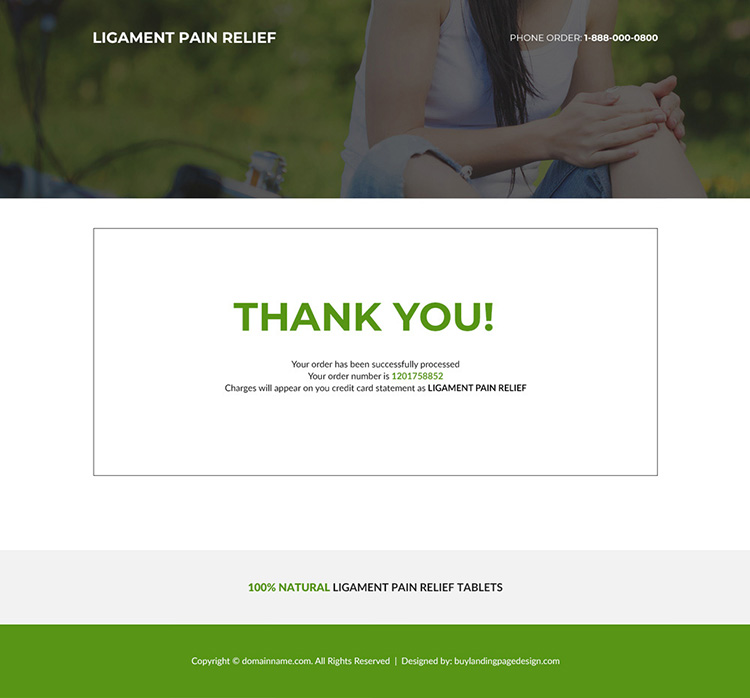 ligament pain relief tablets selling responsive landing page
