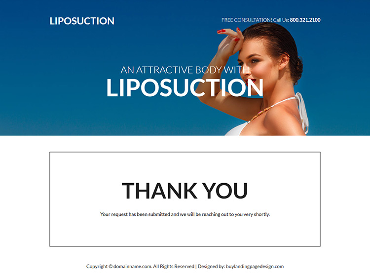 liposuction surgery responsive landing page design
