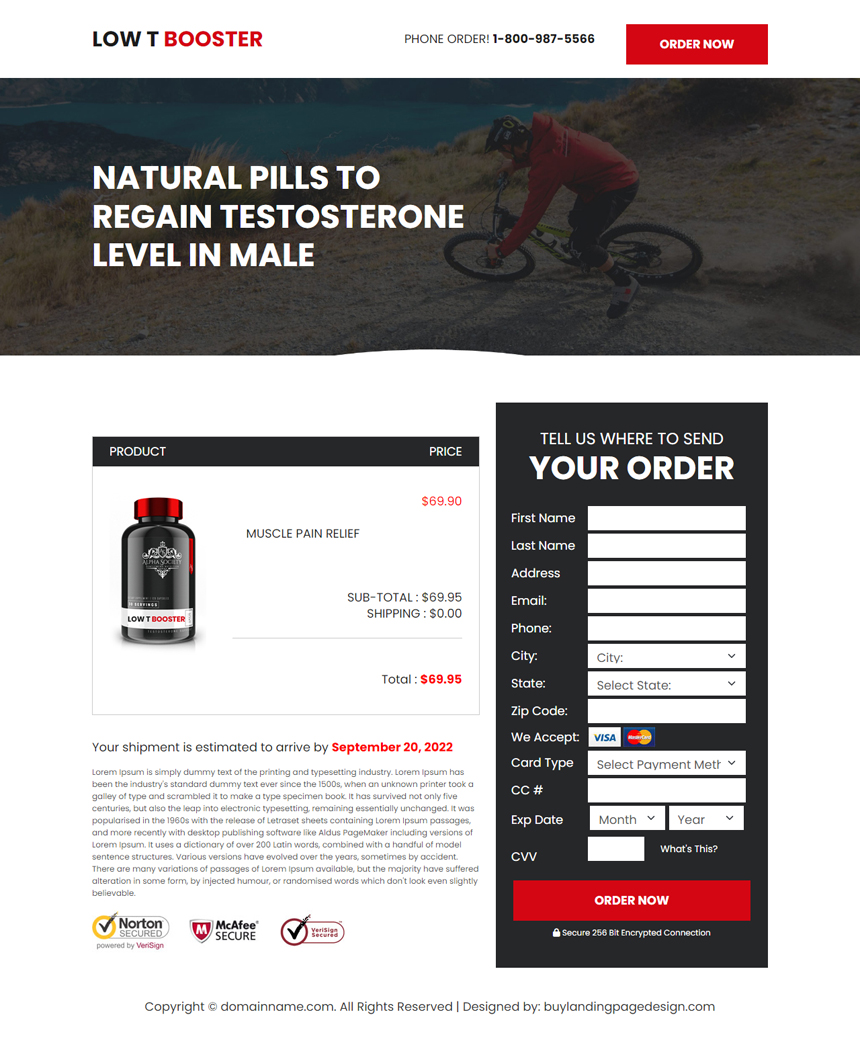 low testosterone medication responsive landing page