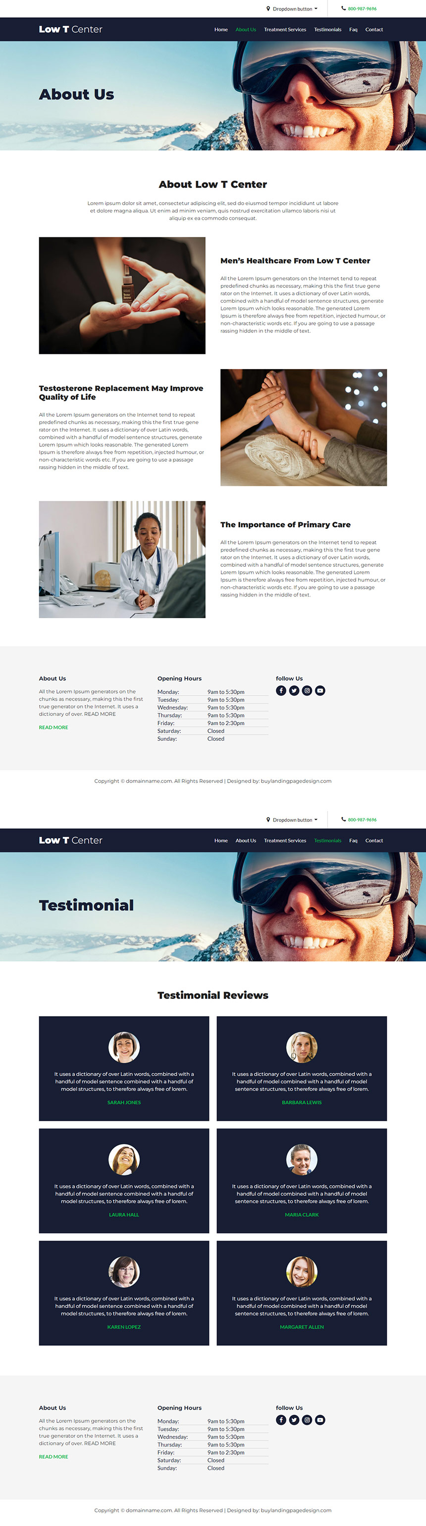 low testosterone treatment responsive website design