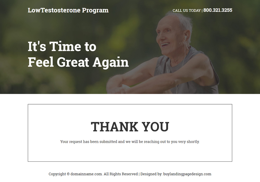 low testosterone program responsive landing page