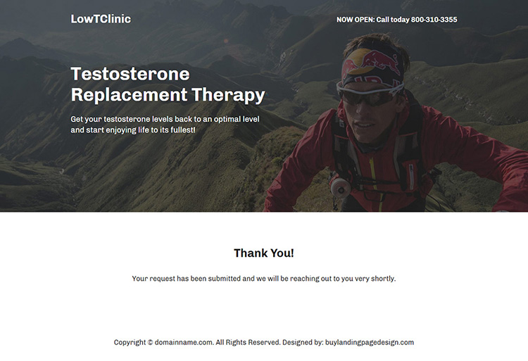 low testosterone replacement therapy responsive landing page