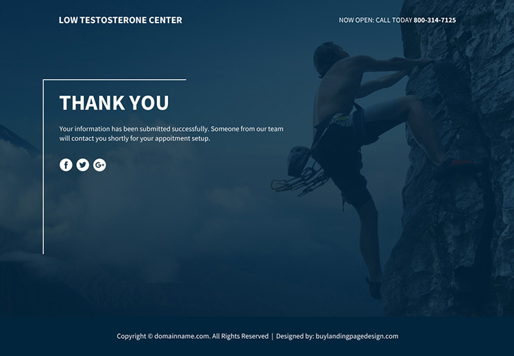 low testosterone therapy lead funnel responsive landing page