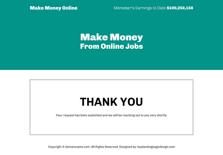 make money from online jobs responsive landing page design