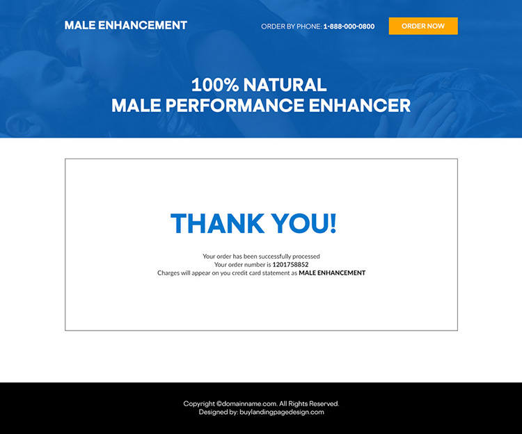 natural male performance enhancer supplement responsive landing page