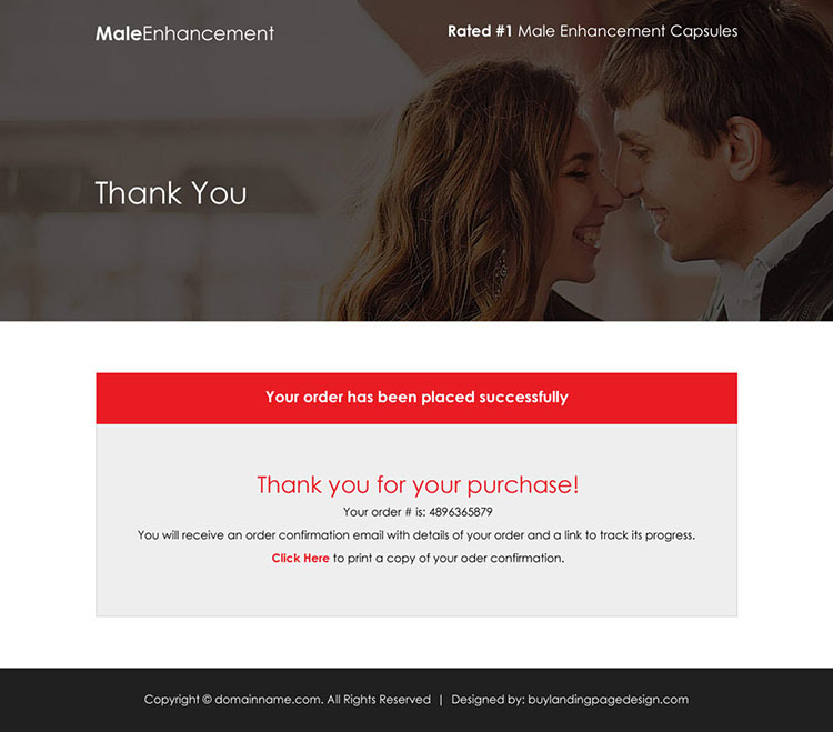 male enhancement product sales boosting responsive landing page