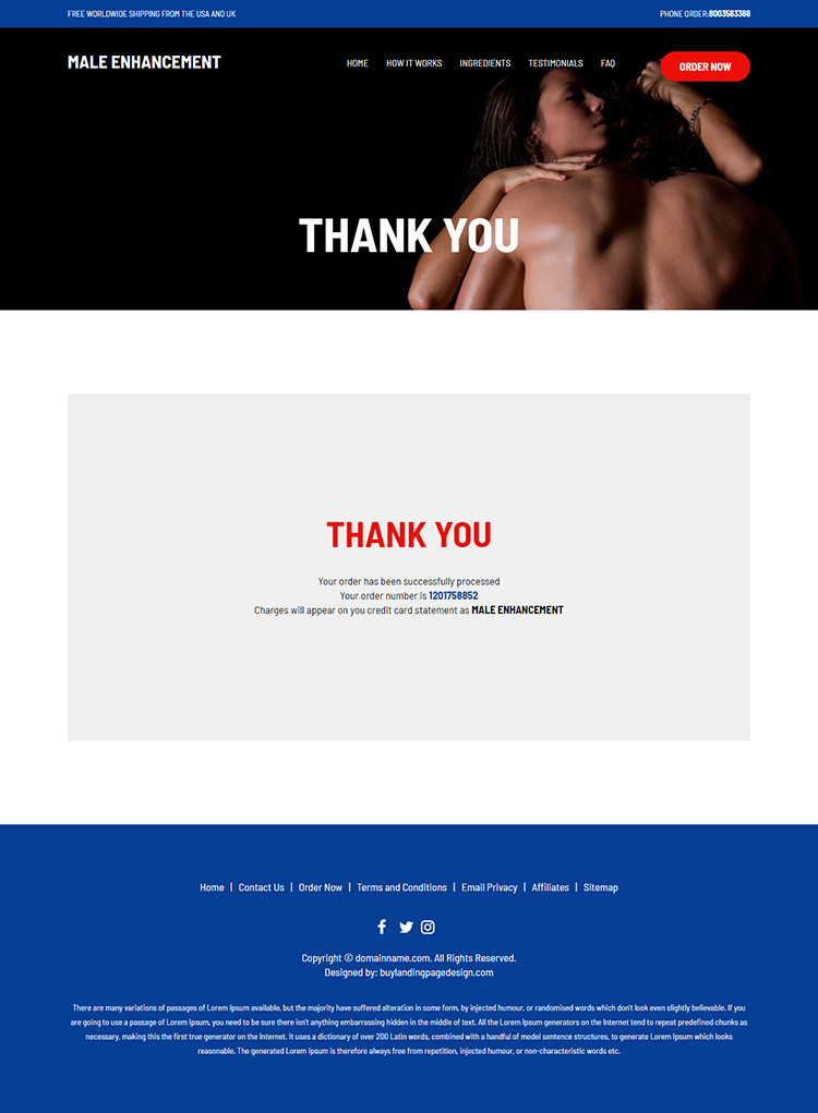 male enhancement supplement responsive landing page