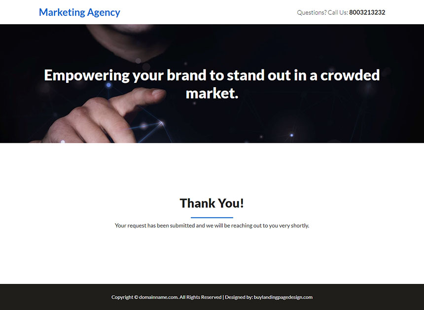 marketing agency responsive landing page design