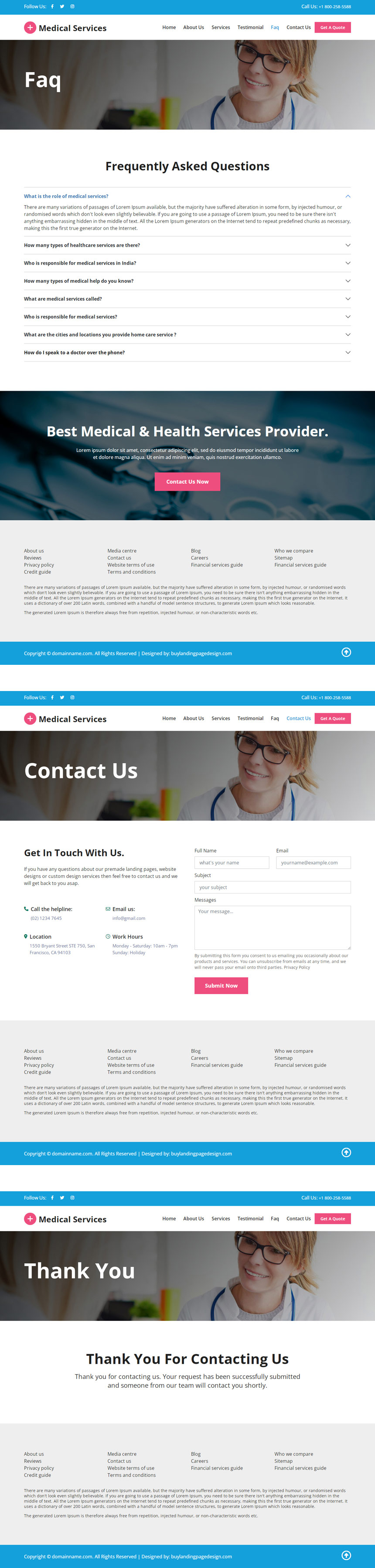 emergency medical services responsive website design