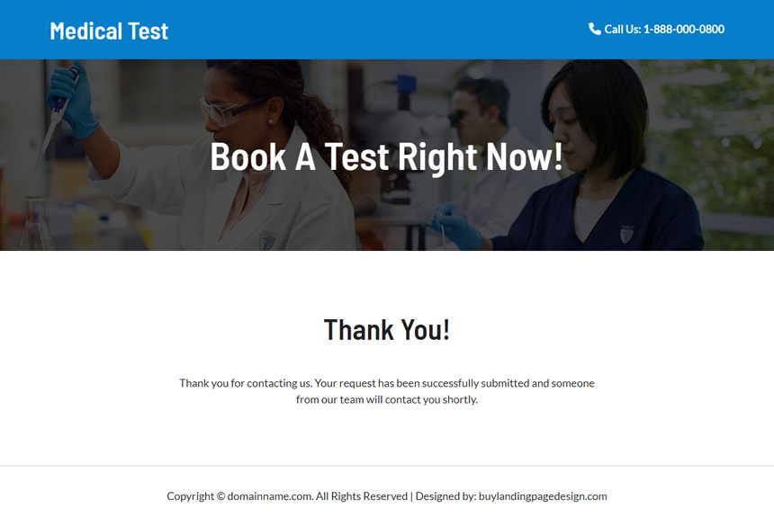 medical examination center landing page