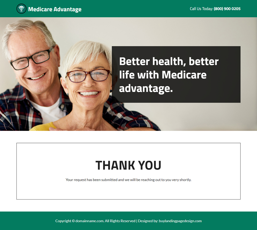 professional medicare advantage responsive landing page