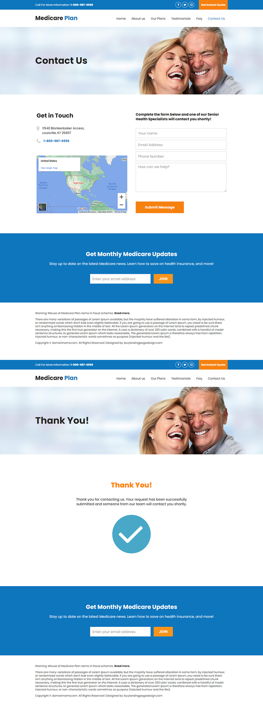 medicare health plans responsive website design