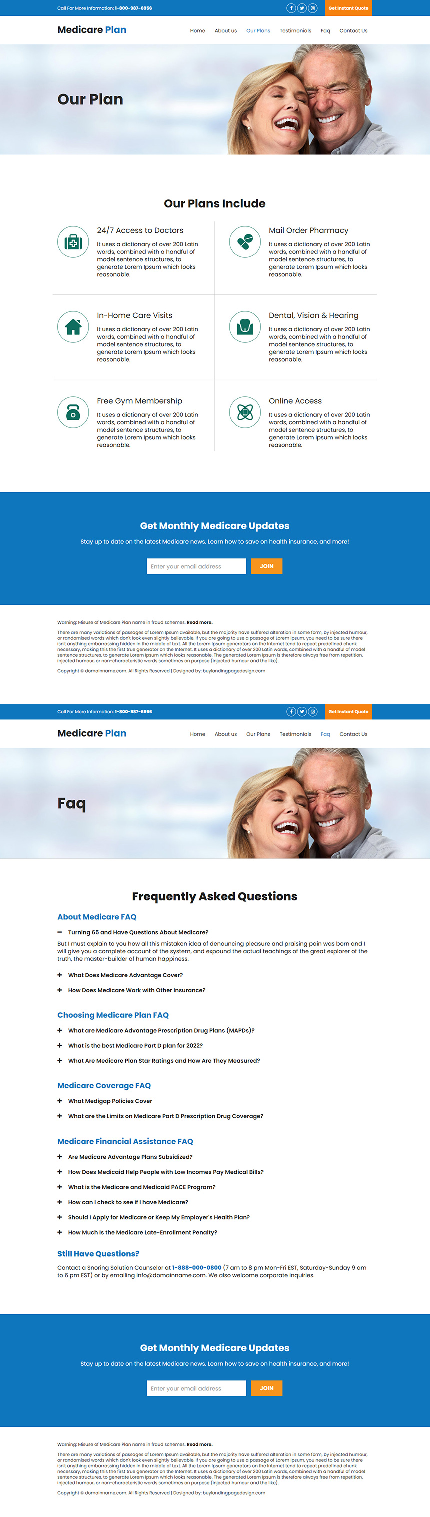 medicare health plans responsive website design