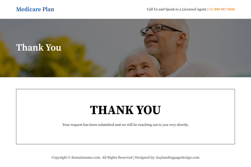 medicare plan mini responsive landing page design