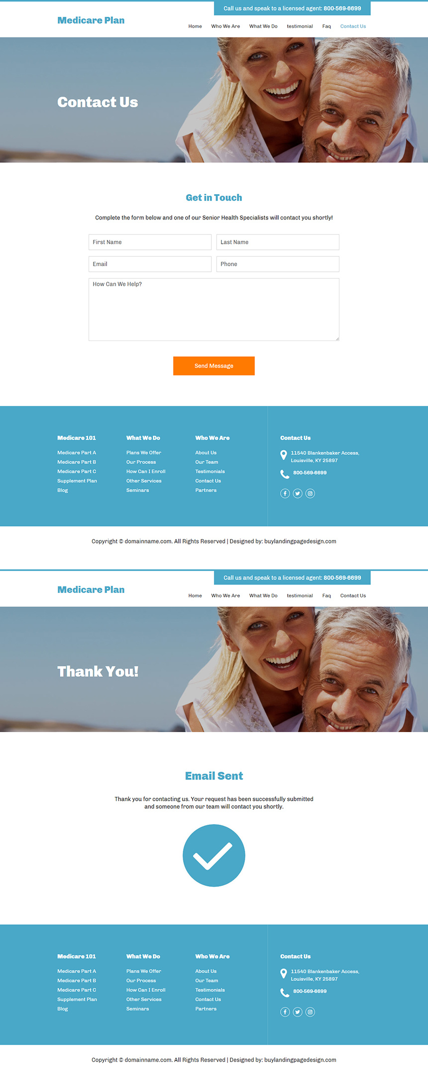 medicare supplement insurance company responsive website design