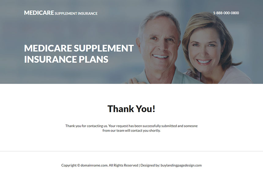 medicare supplement insurance plan responsive landing page